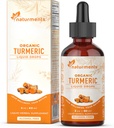 כורכום Turmeric Curcumin נוזלי: מוסמך אורגני Turmeric Curcumin עם ג'ינג' & Black Pepper- תמיכה משותפת, Immune & Digestive Support, Graceful Aging - 2 Fl Oz