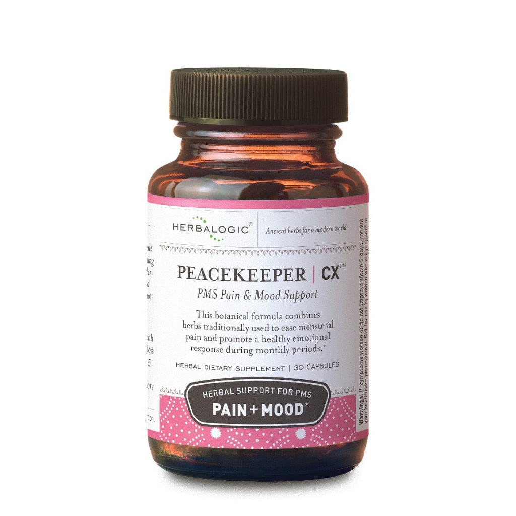 Herbalogic - Peacekeeper CX Herb קפסולות - מקטין PMS קשורות Mood Swings - מפחית Cramps & Paind עם תקופות חודשיות - מכיל Turmeric & Corydalis - 30 Cap Count