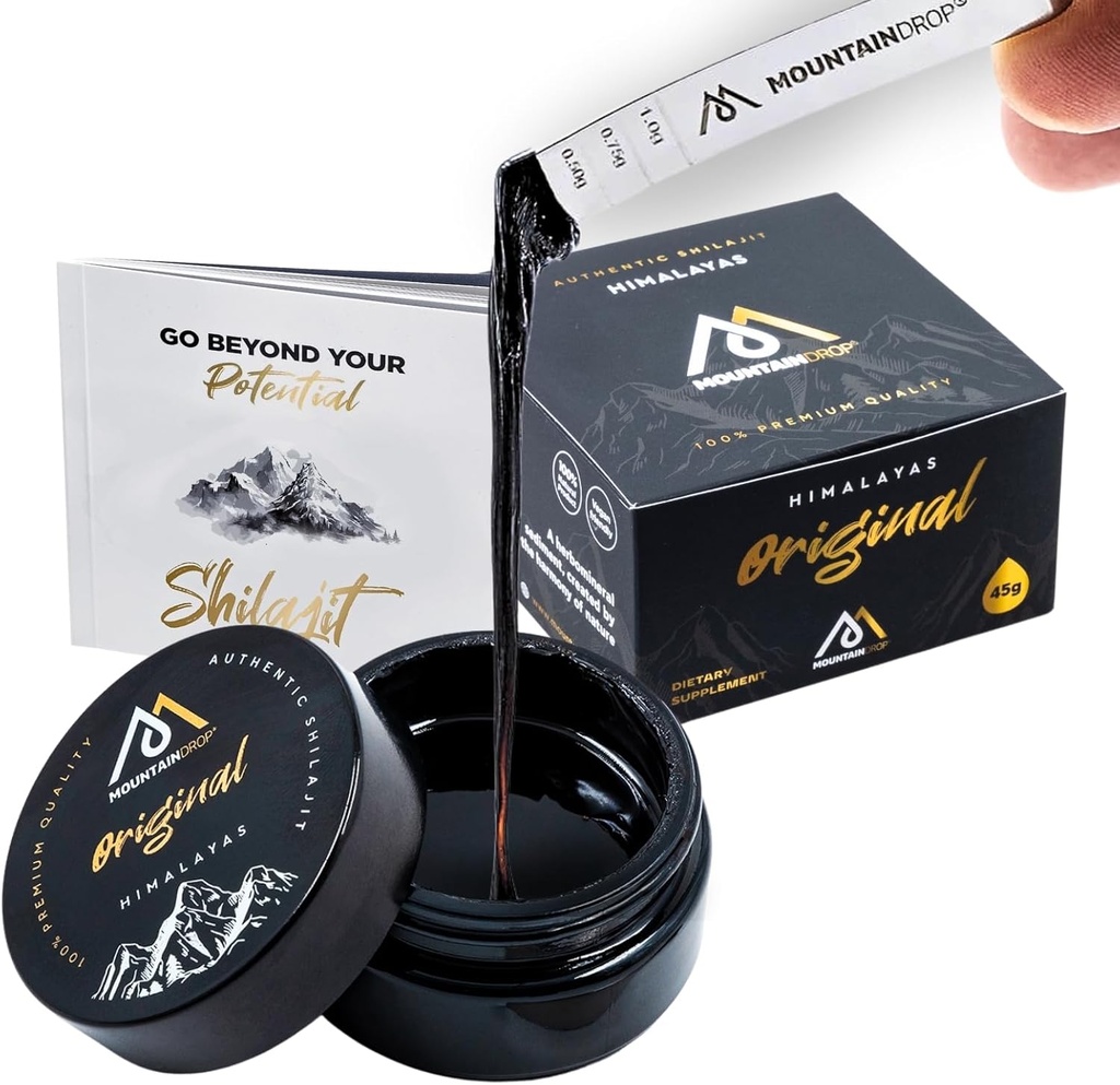 ההימלאיה המקורית Shilajit, 45 g, Natural Pure Shilajit עם Fulvic Acid & Humic Acid מן ההימלאיה, Hand Harvested & נקי.