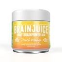 BrainJuice Nootropics המוח תמיכה תוספי, אבקת Gluten חינם עבור אנרגיה להתמקד, לשתות לערבב עם L Theanine, Alpha GPC, ויטמין B, אורגני תה לחלץ קפאין, Peach מנגו, 15 משרתים