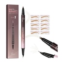 2-in-1 Curved Eyebrow Pen ו- Eyeliner עם 10Pcs Brow Stencils, Microading Eyebrow Pencil עם 4 Fork-Tip ו Curved Precise טיפ, חסיני מים וארוך זמן רב של Eyebrow Pencils עבור נשים, אור בלונדיני