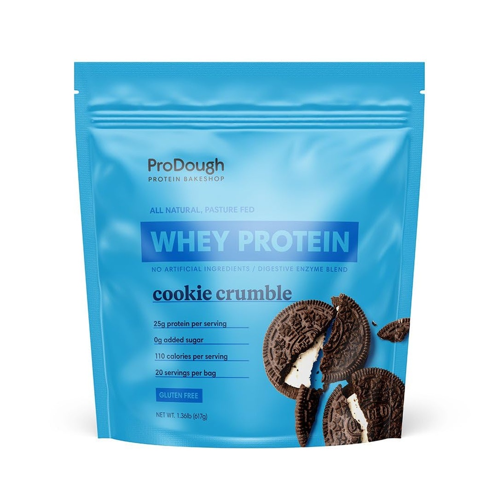 ProDough Gourmet Whey Isolate אבקת חלבון מימן hydrolized עבור Shake Mix- Easy Digest Enzyme, 25g חלבון לשרת, תרכובות טבעיות, Gluten Free, Keto Friendly (Cookie Crumble)