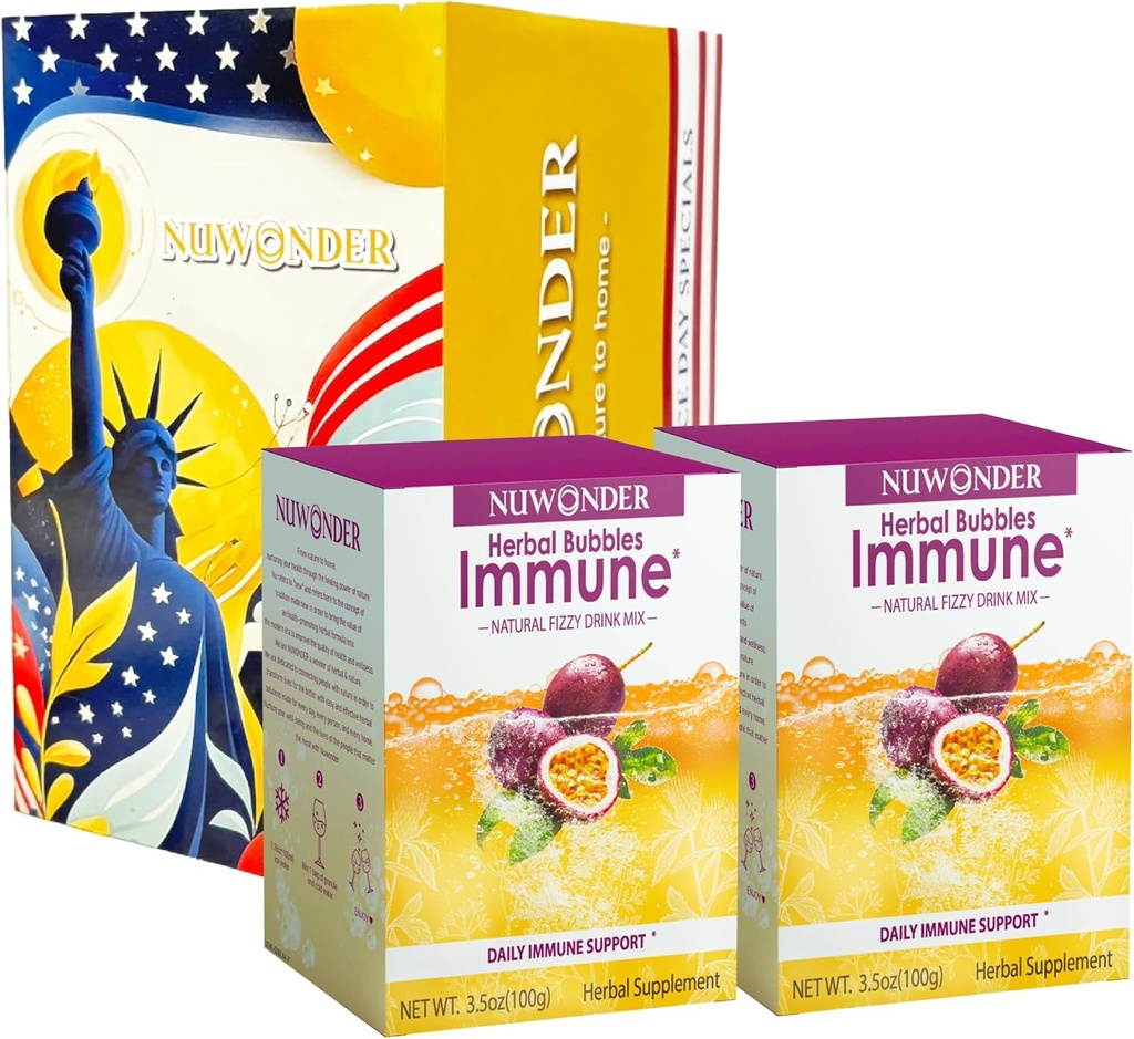 Immune Booster Fizzy Drink Herbal תוסף עשוי עם Astragalus, ג'ינג'ר, Jujube, Atractylodes, Passion Fruit, No Artificial, 10packs (2 Boxes)