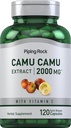 Piping Rock Camu Camu קפסולות 2000 מ"ג | 120 גלולות | תמצית פירות | עם ויטמין C | Non-GMO, Gluten Free Supplement