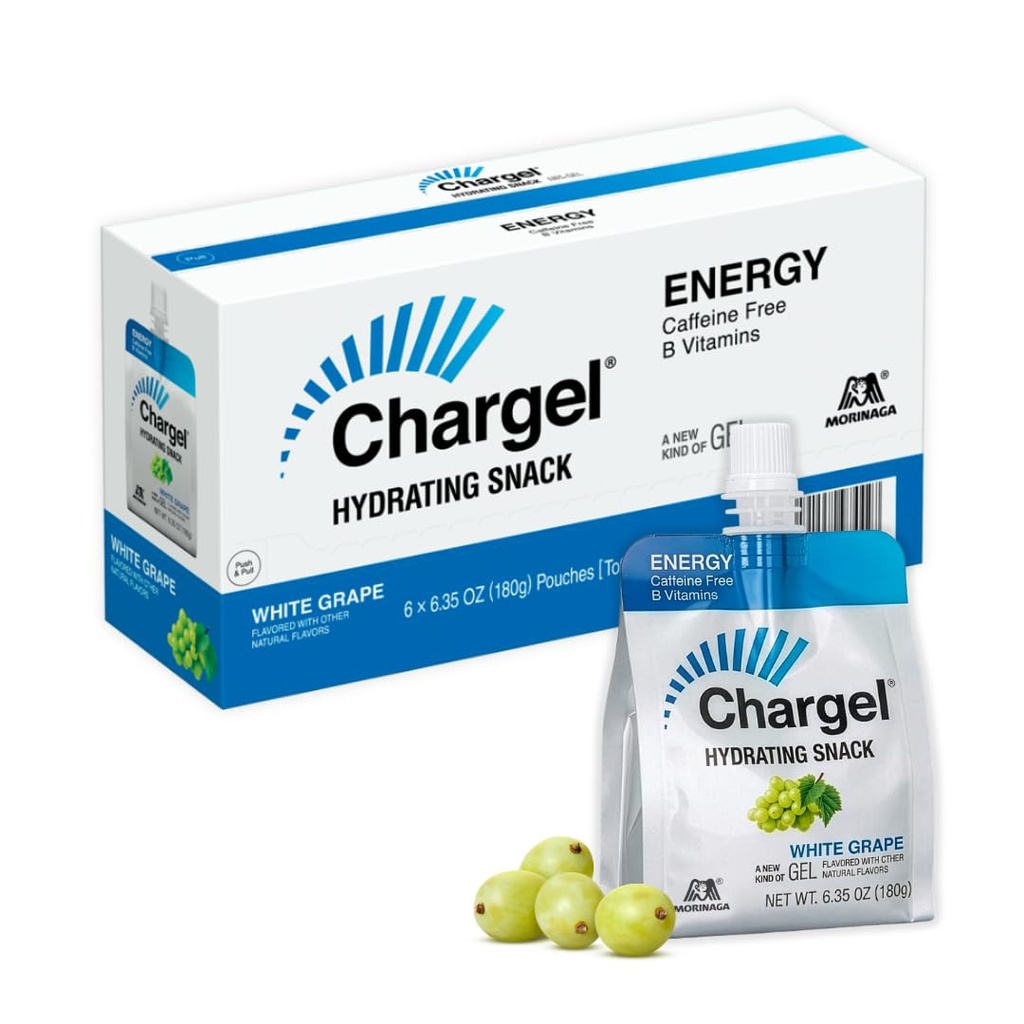 מטען לבן Grape, Caffeine-Free Energy Gel Running, Biking, Workout, Hiking Essentials for Women & Men, Gifts for Runners - Carbs ויטמינים, Gluten Free - Pack of 6 Gels - 6.35ozoz כל אחד