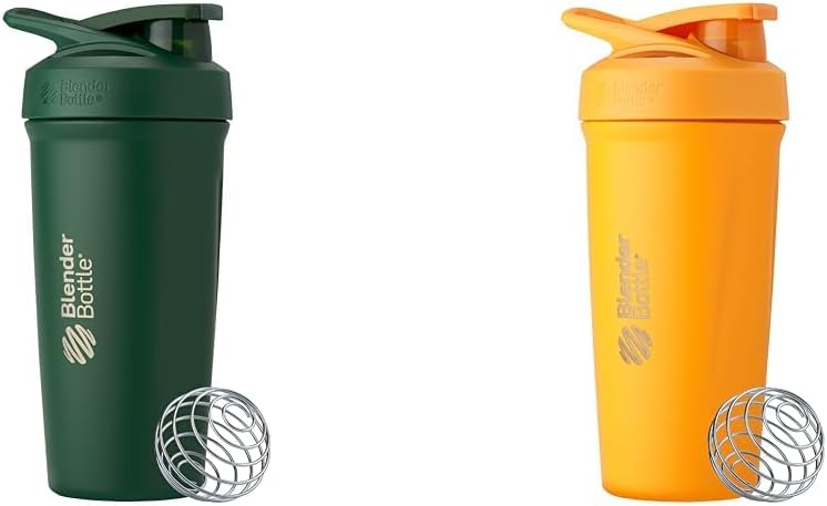 בלנדר בוטל 24Ounce Stainless Steel Shaker Cup Bundle עם Wire Whisk - Forest ומנגו