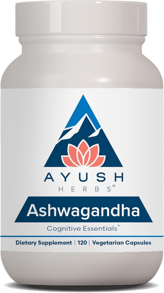 Ayush Herbs Ashwagandha קפסולות - Ashwagandha for Men & Women, Ashwagandha תוספי מזון, Pure Ashwagandha Rootאבק for Stress, 500 מ"ג לגלולה - 120 קפטונים צמחוניים (1 Count)