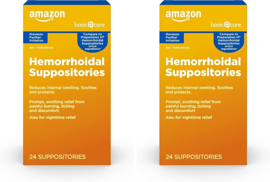 מחפירים בסיסיים של טחורים, הקלה מ Burning, גירוד ו Discomfort of Hemorrhoids, 24 Count (Pack of 2)