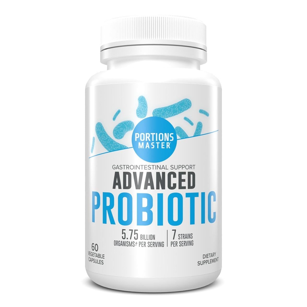 פורטס מאסטר פרוביוטיקה 5.75 מיליארד CFU, Daily Probiotic and Organic Prebiotic Supplement for Gut Health, Digestive Support and Immune Balance, Non-GMO, Gluten-Free, Milk-Free (60 קפסולות)