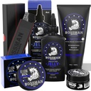 הבוסמן השלים את קיט - Men's Beard Oil Jelly, Fortifying  Conditioner, Balm, Mustache Wax & Comb - Beard Softener & Grooming Care - Men Gift Set (Royal Oud Scent)