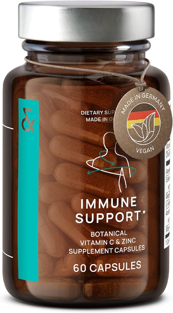 N°7 Immune Support Supplement - Immunity Boost with Echinacea - ויטמין C טבעי מ Acerola - Zinc - Andrographis - Grapeפרי Seed Extractd Extract - מערכת החיסון טבעונית מורכבת - 60 קפסולות