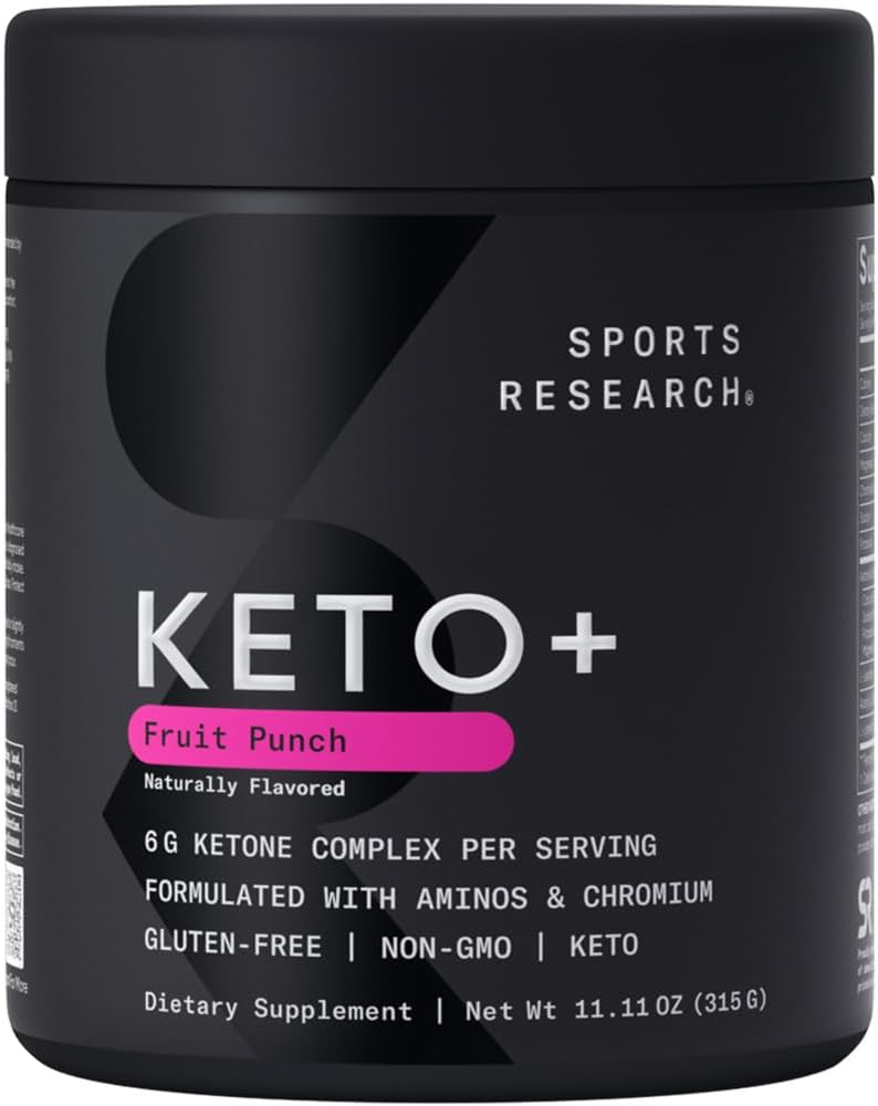 מחקר ספורט Keto Plus Exogenous Ketones עם GoBHB - 30 משרתים | אבקת Keto Electrolyte עבור הידרציה, אנרגיה, פוקוס & Ketosis | Keto Certified, Friendly (Fruit Punch)
