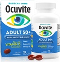 Ocuvite 50+ עין ויטמין & מינרלים תוספת, Multivitamin for Vision & Ocular Health with אומגה 3, Zinc, ויטמינים C & E, Lutein & Zeaxanthin, Zincs תוספים לנשים וגברים, 90 Softgels
