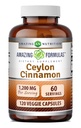 פורמולות מדהימות Ceylon Cinnamon 1200 Mg | קפסולות צמחוניות | Non-GMO | Gluten-Free | Made in USA (1 Pack | 120 Count)
