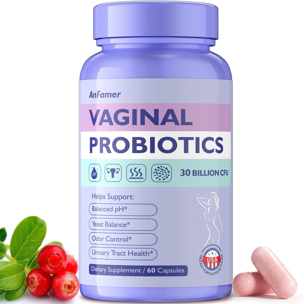 Probiotics for Women,Promotes Ph Balance,Healthy Vaginal Odor & פלורה,Urinary Tract Health with Prebiotics & Lactobacillus Probiotic 30 מיליארד CFU, 60 קפסולות