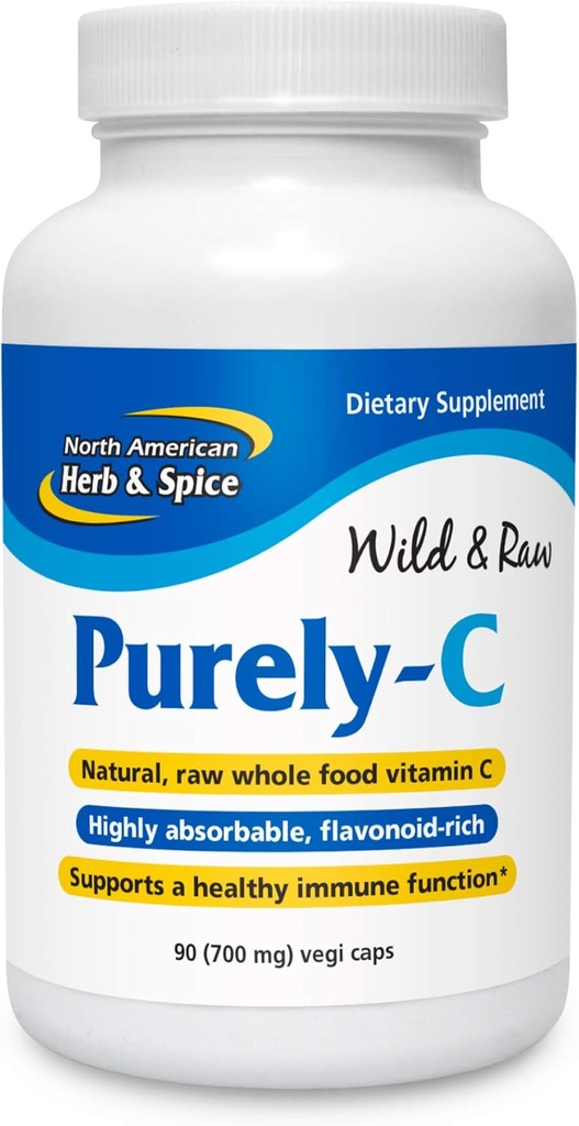 North American Herb and Spice, Purely-C כמוסות, 700 Mg 90-Vegi Caps