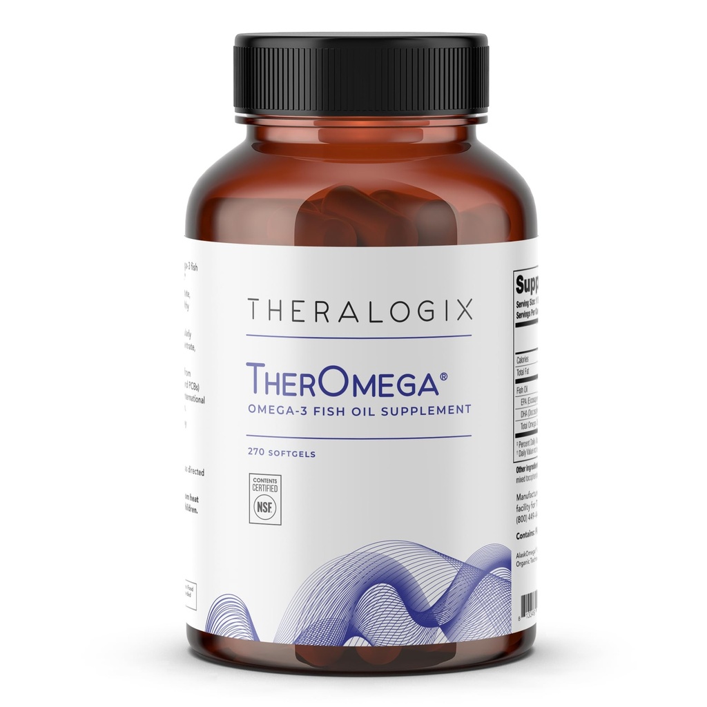 Theralogix TherOmega אומגה 3 שמן שמן דגים - תומך הלב, המוח, Immune & Joint Health * - 700 מ"ג DHA & EPA של Wildאלסקה פולוק - מקור סביר - NSF מוסמך - 270 Softgels
