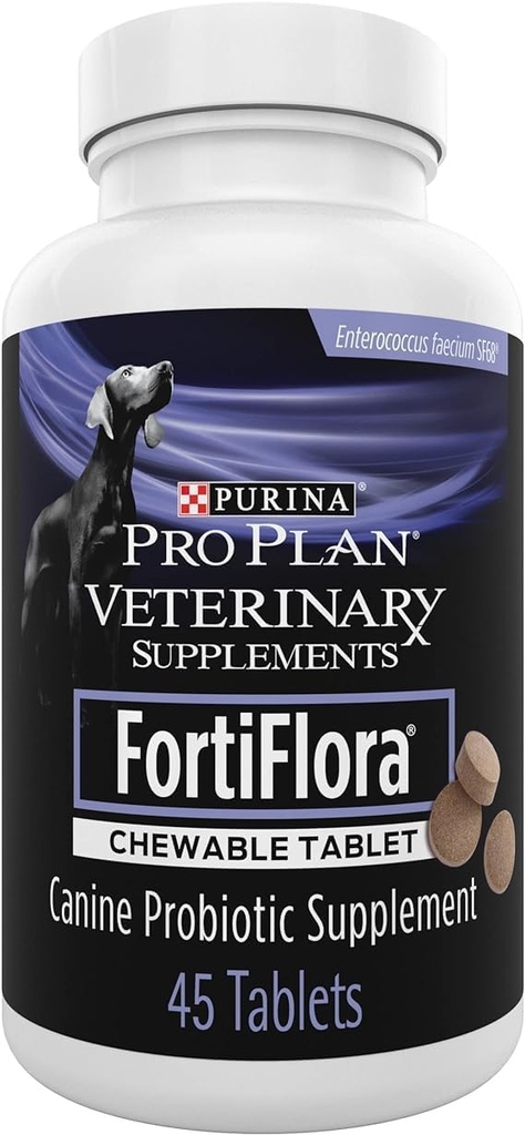 פורינה Pro Plan Veterinary תוספי FortiFlora Chewable כלב Probiotic טבליות 45 ct. Canister