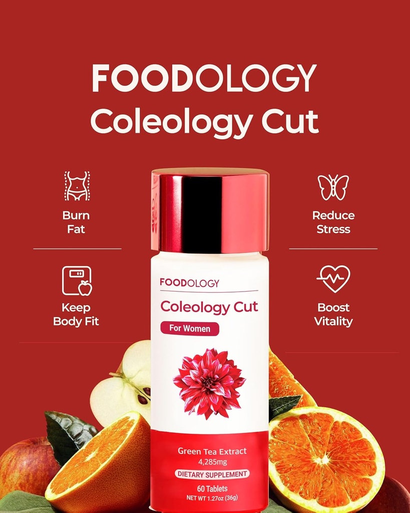 FOODOLOGY Coleology Cut (Pack of 1-60 טבליות, 30 ימים) - הפקת תה ירוקה. ויטמינים ומינרלים
