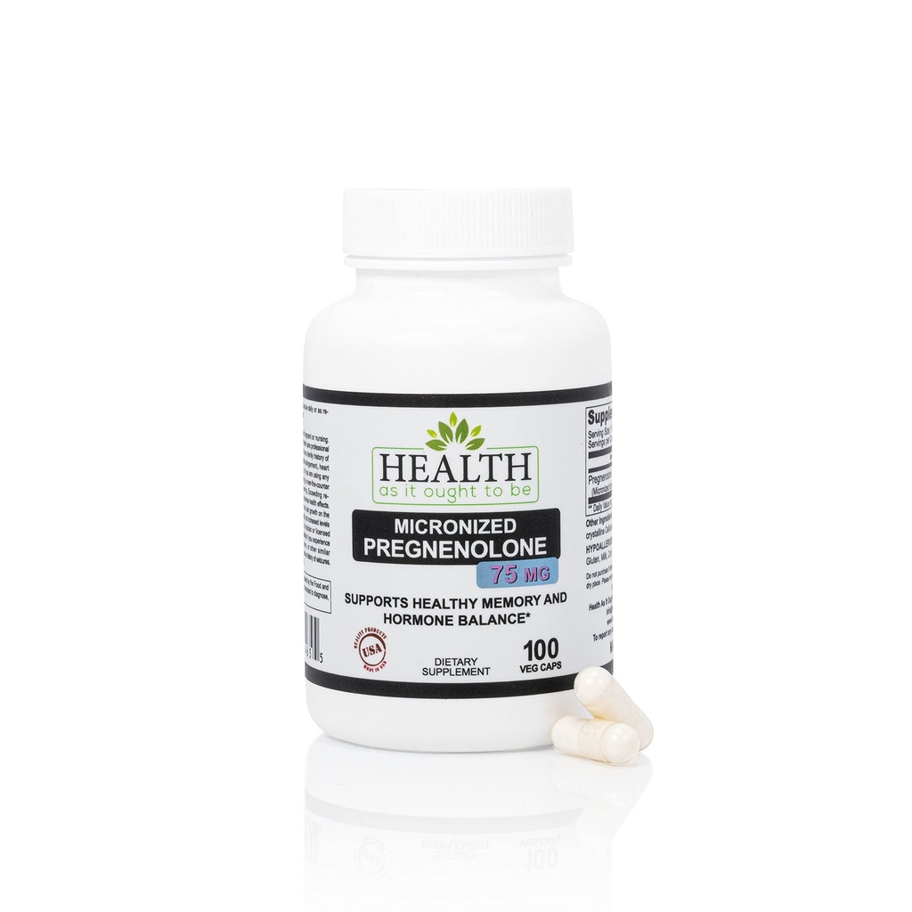 בריאות כמו זה Ought להיות Pregnenolone 75 מ"ג תוסף Micronized עבור Absorption משופרת נבדק עבור פורה וכוח.