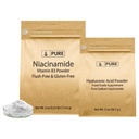 המונחים: OrIGINAL INGREDIENTS Hyaluronic Acid ו Niacinamide Bundle, Sizes שונים, Flush-חינם, אבקות יפות