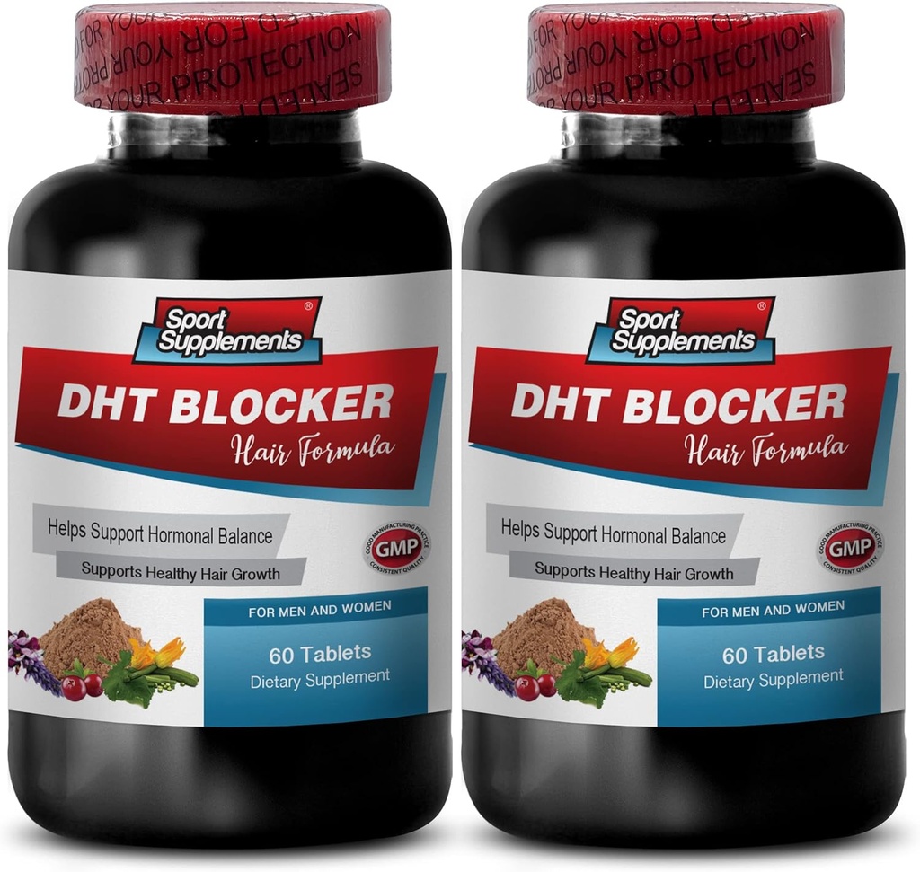 שיער גדילה ויטמין ללא ביוטין - DHT Blocker שיער פורמולה - תמיכה צמיחת שיער בריאה - הוא שוחה עבור שיער אפור, Soy isoflavones תוסף, kudzu Root כמוסות, dht Blocker - 2B 120 Cap Cap Cap Capao