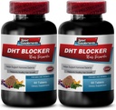 שיער גדילה ויטמין ללא ביוטין - DHT Blocker שיער פורמולה - תמיכה צמיחת שיער בריאה - הוא שוחה עבור שיער אפור, Soy isoflavones תוסף, kudzu Root כמוסות, dht Blocker - 2B 120 Cap Cap Cap Capao