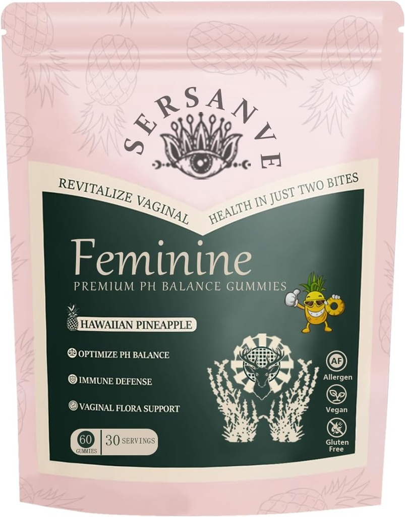 Vital Natural Feminine Balance Gummies for Women Health, הוואי Pineapple Flavor, טבעוני, Gluten-Free ,Supports Women Vitality & Gut Health - 60 מסטיקים (1)