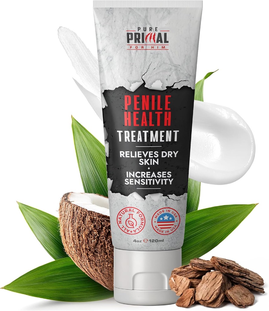 קרם הפין פרימי טהור לגברים - Fast-Absorbing Penile Health Creme for Hydration Skin Support & Irritation Relief - Daily Moisturizer Treatment
