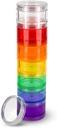 7 יום תרופות גלולות מארגנת - Stackable Pill Box - Fits Small Tablets & ויטמינים תוספי מזון, שמור על התרופה היומית שלך מאורגן במקום אחד - Medium - Rainbow