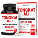 Tongkat Ali for Men 1200 מ"ג (200 ל 1 לחלץ) - 120 קפסולות - תוסף Longjack - Premium Tukat-Ali - תמיכה כוח, כונן, ביצועים אתלטיים ומעבורת שרירים - Gluten Free & non-GMO