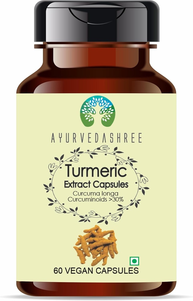 תמצית Turmeric 500 מ"ג - 60 קפסולות צמחוניות | Haldi Extract; Curcuma Longa | All Natural | 100% טבעוני | Gluten-Free | GMP Certified.