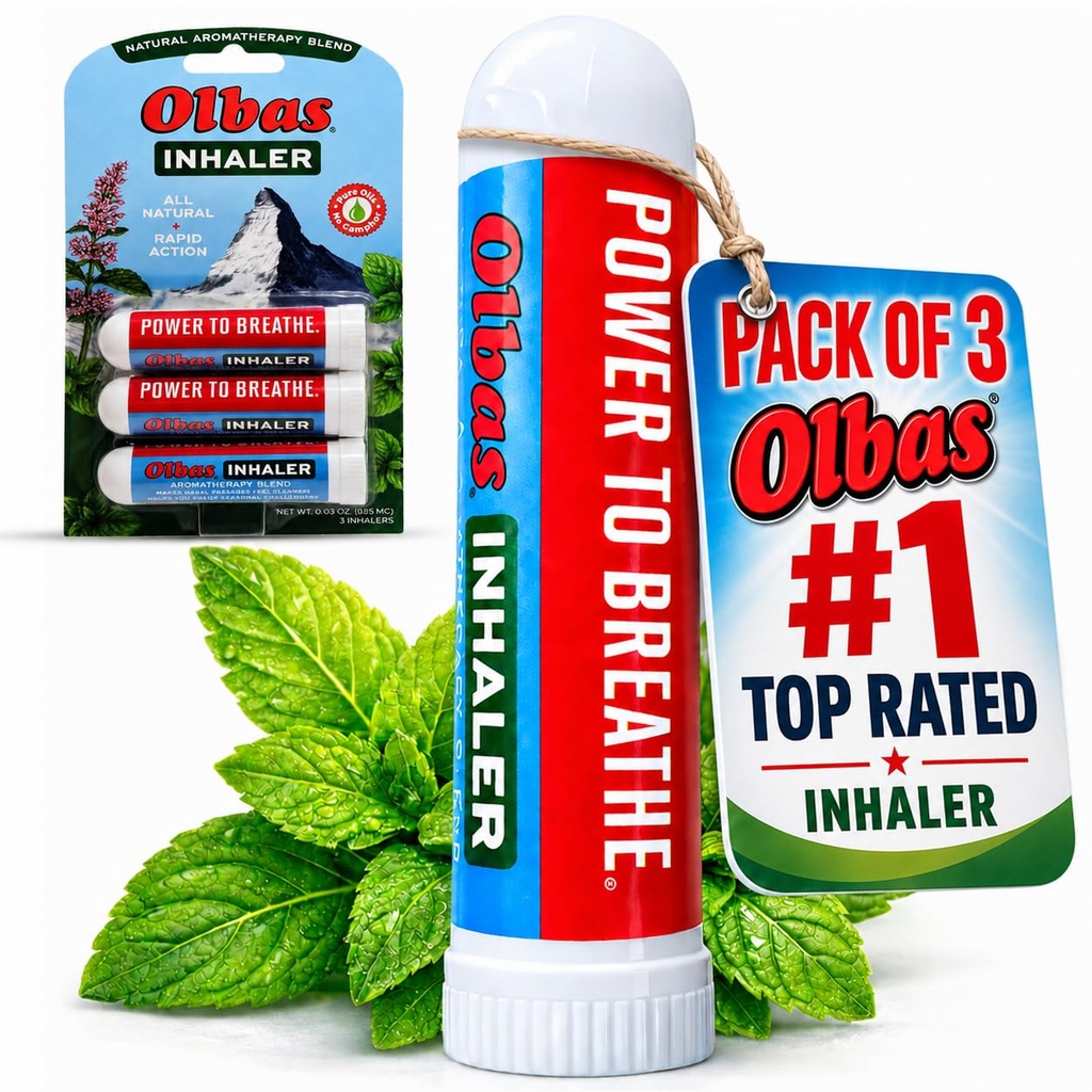 Olbas Nasal Relief Inhaler Aromatherapy/Aromatic Inhaler, 0.01 Oz, 3Pack