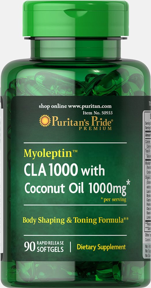 הגאווה של פוריטאן Myoleptin CLA 1000 עם שמן קוקוס-90 Softgels