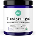 Ora אורגני Prebiotic ו Probiotic אבקת תוספת - 20 מיליארד פרוביוטיקה, 7 סטרינס עבור אבקת Prebiotic הטובה ביותר, non-GMO, Probiotics for Women, Men & Kids - Lavender Lemonadeor, 30 משרתים