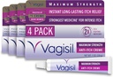 Vagisil כוח מקסימלי Feminine Anti-Itch Cream עם Benzocaine עבור נשים, עוזר Relieve Yeast זיהום Irritation, Gynecologist נבדק, מהיר, Soothes ו Cools Skin, 1 oz (Pack של 4)