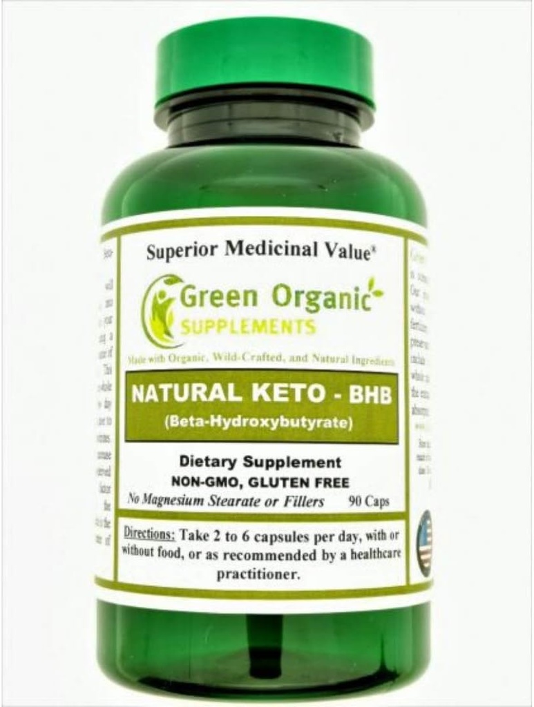 תוספי מזון אורגני ירוק Keto, BHB, Beta-Hydroxybutyrate (Pack of 1)