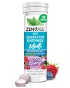 Zenwise Health Digestive Enzyme Breath Mints for Gut Health, Delicious Berry Flavor - Enzymes for Bloating Relief & Gut Support - Multi Enmes Digest - 30 Chewable Tablet
