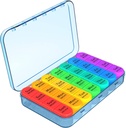 Daviky Pill מארגנת, Daily Pill Box 7 Day, Weekly Pill Productionser 4 פעמים ביום, חבילת גלולות נסיעות גדולה עם 28 השוואתיות ל-Hold Medicine, ויטמין ותוסף (כחול)