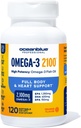 Oceanכחול Professional אומגה 3 2100-120 ct - High-Potency Triple Strength Burpless Fish Oil with EPA, DHA & DPA - Wild Catch - Orange Flavor, 60 משרתים