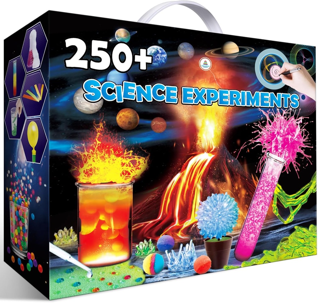 UNGLINGA 250+ Science Experiments Kits for Kids, Boys Girls Toys Gifts Ideas, Chemical Set, S.T.E.M. פרויקט חינוכי, Volcano Scientist Kit