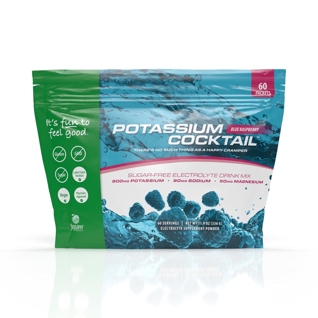 קוקטייל Jgsaw Health Potassium | קוקטייל Pickle לשעבר | Blue Raspberry Flavor | 60 משרתים (Packets)