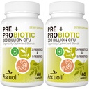 Probiotics for Women & Men - 300 מיליארד CFU, 24 סטרינס + 15 צמחי מרפא טרוםביוטיקה תערובת, Daily Probiotic for Digestive Health, Immune, Gut, Bloating - 120 קפסולת צמחונית (120-Days Supply)
