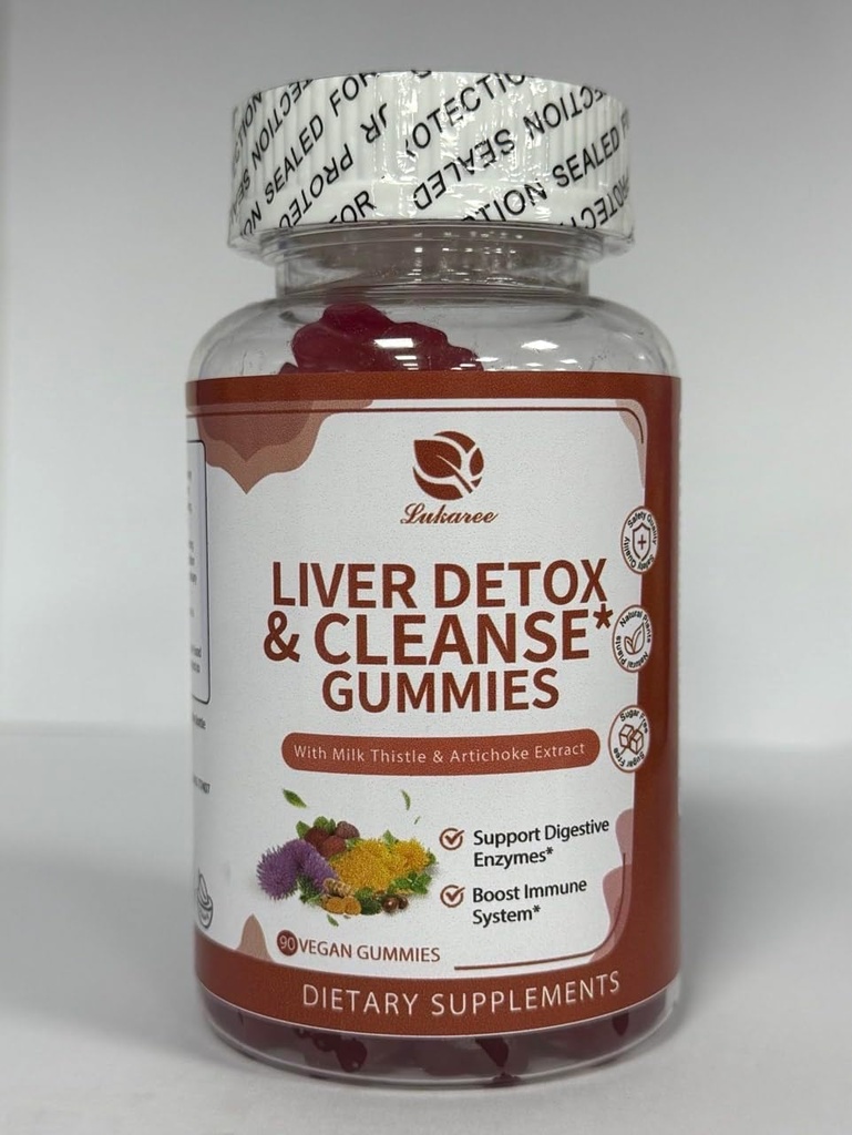 Luaree Liver ניקוי של Detox & תיקון חניכיים - חלב זהטלה Silymarin, Dandelion, Artichoke Extractor - No Sugar, Raspberry Flavor - 90 Count Count Count