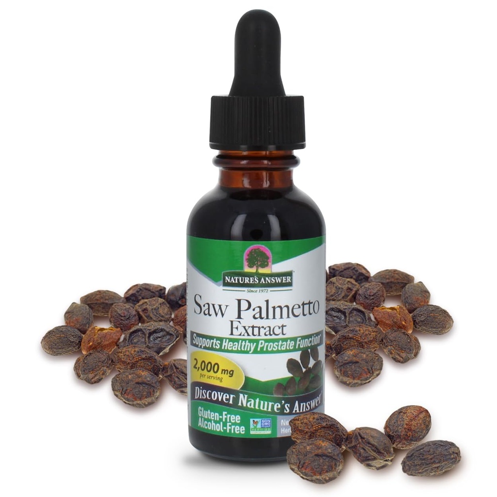 מקור: Nature's answer Alcohol-Free Saw Palmetto Berry Extract, 1-Fluid Ounce