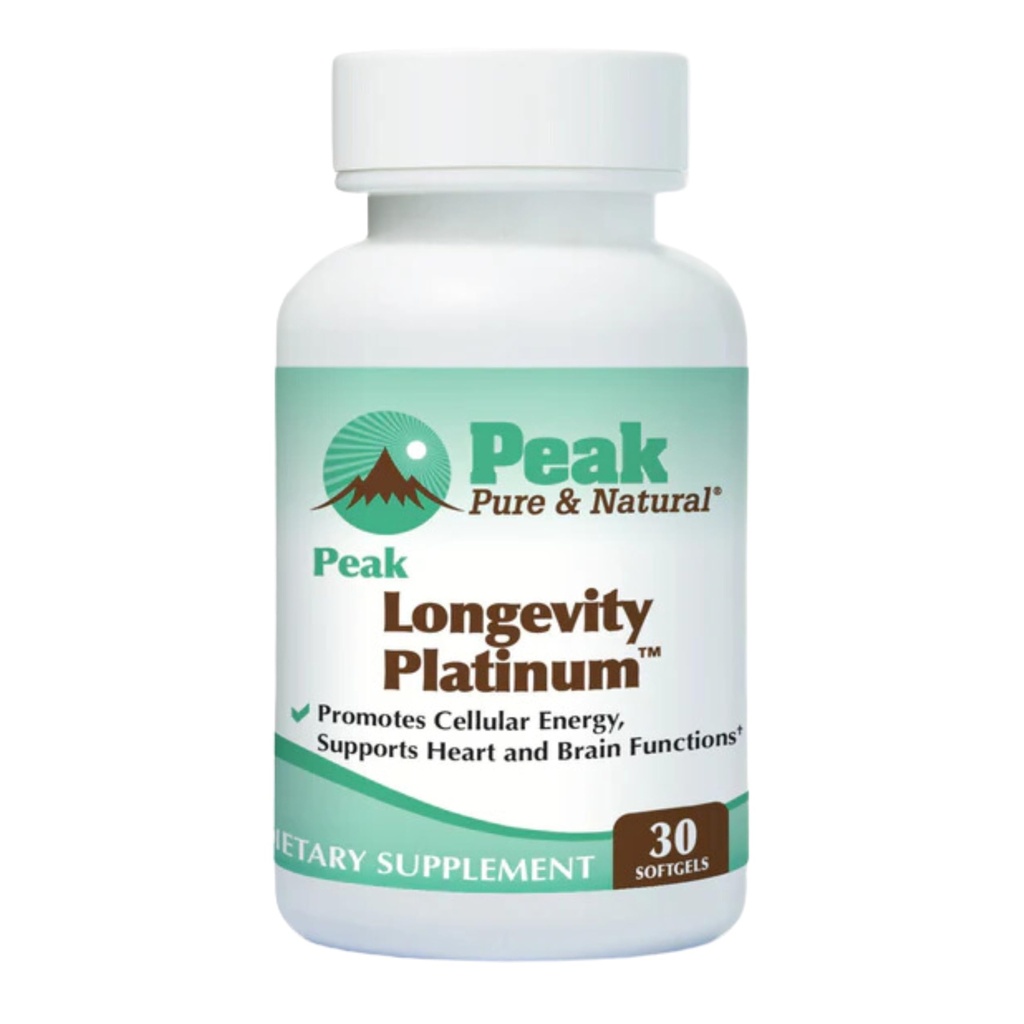 Peak Longevity Platinum PQQQ תוסף עם Coenzyme Q10 - Pyrroloquinoline Quinone עם Ubiquinol CoQ10 ו Shilajit - תוסף Mitochondrial עבור אנרגיה טבעית והזדקנות בריאה (30 Softgels)