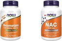עכשיו תוספים, Bromelain 2,400 GDU /g - 500 מ"ג, טבעי Proteolytic Enzyme *, 120 קפסולות Veg ותוספים, NAC 600 מ"ג עם Selenium & Molybdenum, 250 Veg כמוסות Veg.
