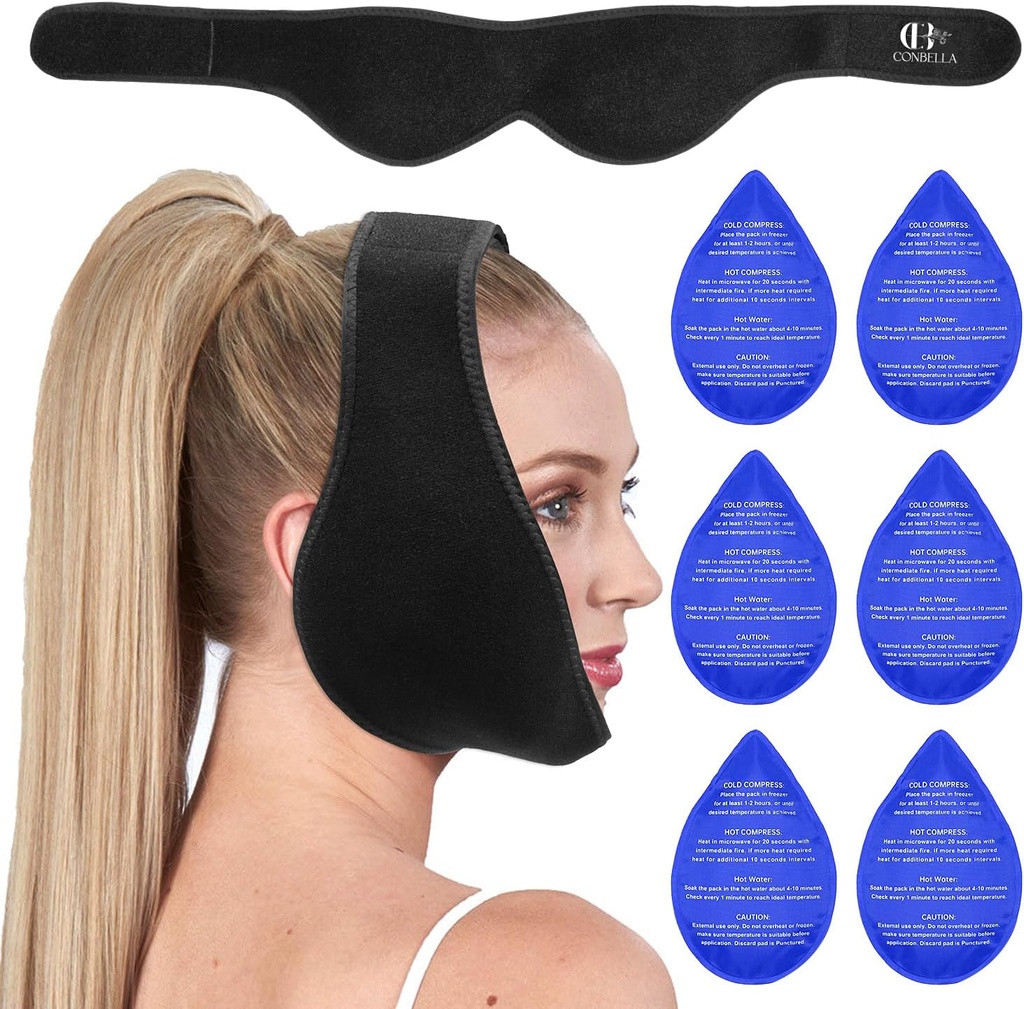 דף הבית > שיניים חכמות Ice Pack Head Wrap, Face Ice Pack לשיניים חוכמה, Jaw Ice Pack for Face Oral Surgery with 6 Hot Gel Pack for TMJ Pain Relief, Tooth Extraction, טונסילectomy Recovery-Black Black Black Black Black Black