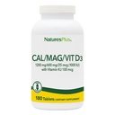 NaturesPlus Calcium / מגנזיום / Vitamin D3 עם ויטמין K2 - תמיכה בריאות העצם & Immune - Vegetarian, Gluten חינם - 180 טבליות - 45 משרתים