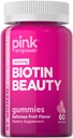 PINK Biotin Gummies לנשים | 60 Count | ויטמין לשיער, עור וציפורים | פירות פלאמור | Non-GMO & Gluten Free